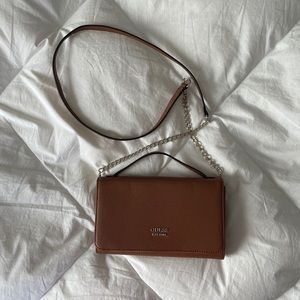 Cognac Guess crossbody clutch